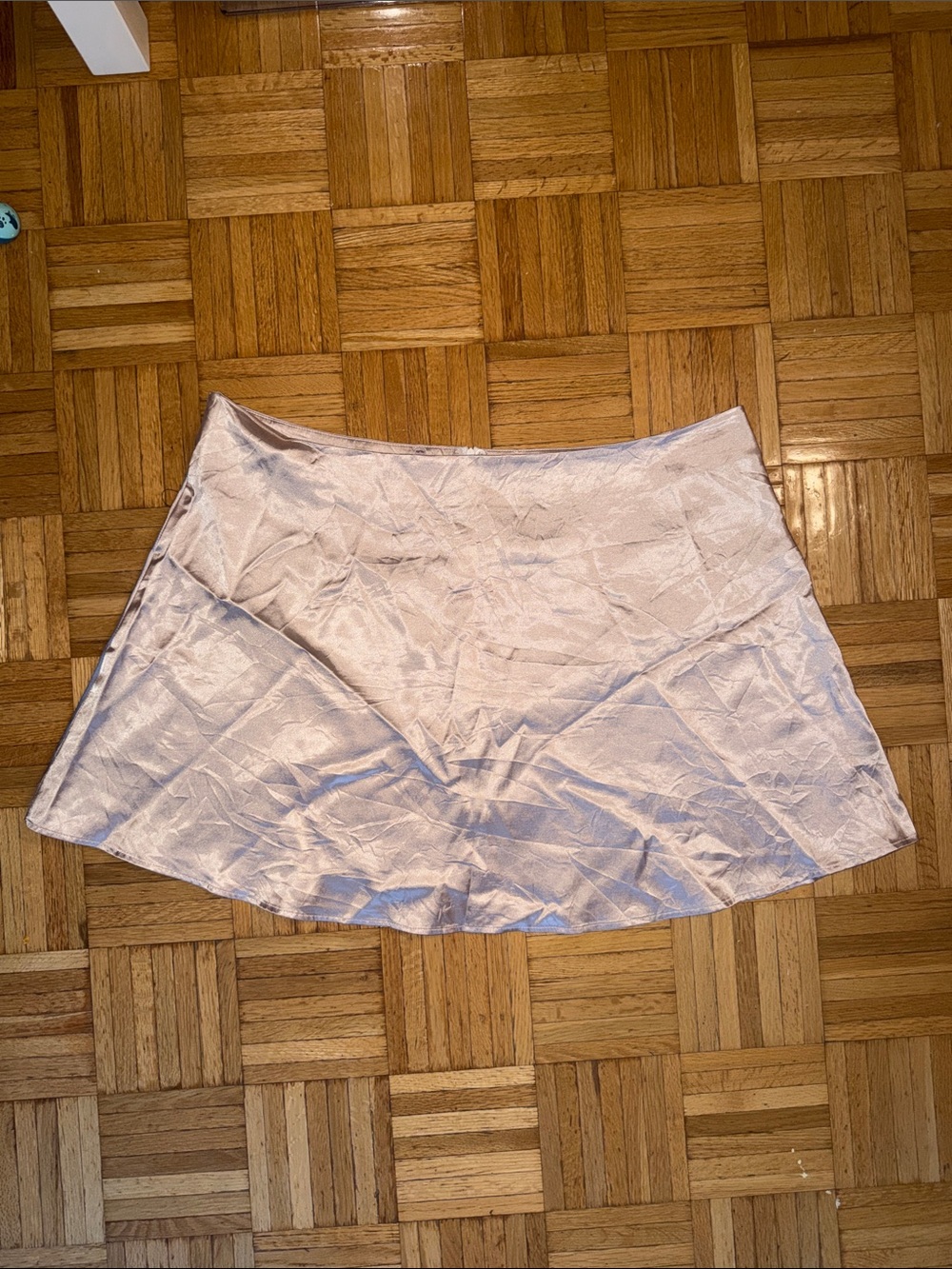 Satin A-Line Mini Skirt in Cream